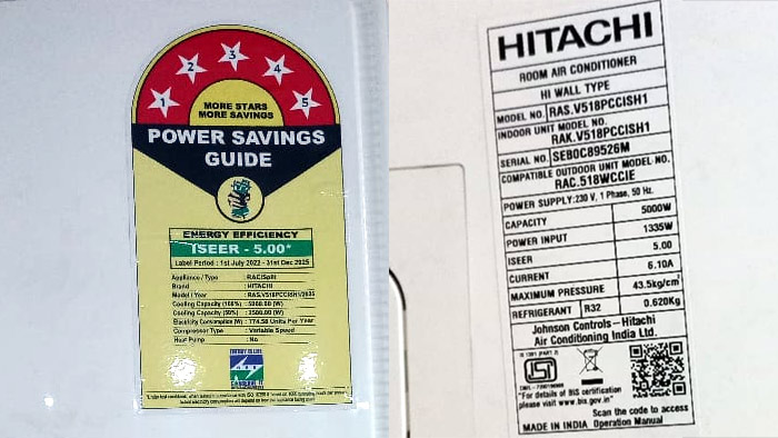 Hitachi RAS V518PCCISH1 star rating